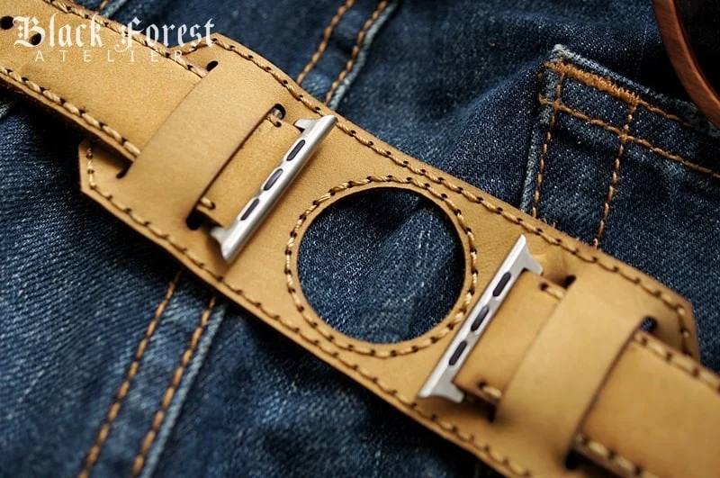 CUFF handgefertigt Leder Uhrenarmband incl. Lugs Adapter für Apple Watch (oder Apple Watch Sport) 42mm oder 38mm – Bild 6
